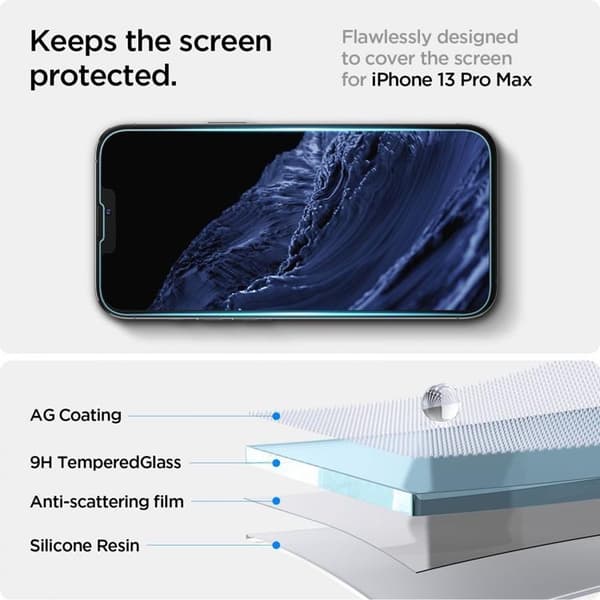 Spigen Härdat Glas Skärmskydd iPhone 13/13 PRO/14/16E - Transparent Transparent