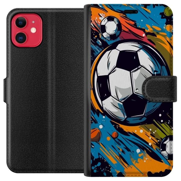 Plånboksfodral till Apple iPhone 11 med Fotbollar