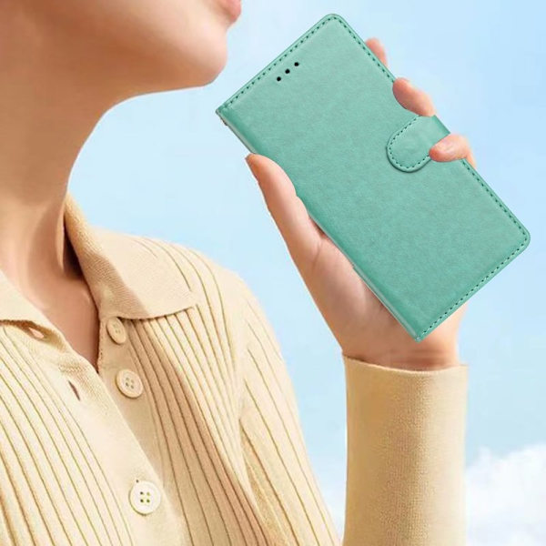 Samsung Galaxy S26 Plus Plånboksfodral Konstläder Ställfunktion - Grön