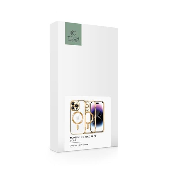Tech-Protect iPhone 15 Pro Max Mobilskal Magsafe Magshine - Guld Guld