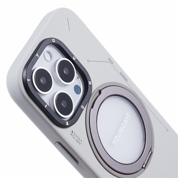 YOUNGKIT Mobilskal till iPhone 16 Pro MagSafe Roterande Kickstand - Grå Grå