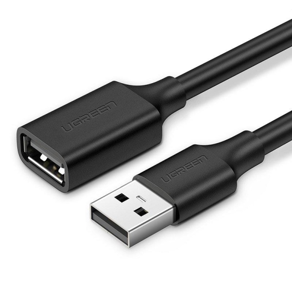 UGreen USB female - USB male Kabel extensionssladd 1m Svart Svart