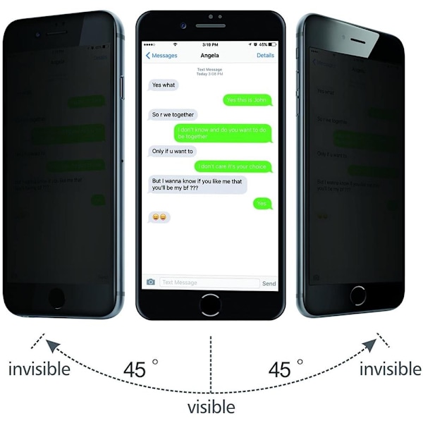 [2-PACK] Privacy Härdat Glas Skärmskydd iPhone 7 Plus & iPhone 8 Plus Svart