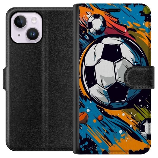 Plånboksfodral till Apple iPhone 14 Plus med Fotbollar