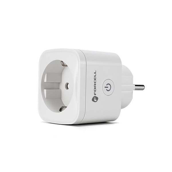 Forcell Smart Plug 230V med WiFi Stöd för Tuya/Amazon Alexa Vit