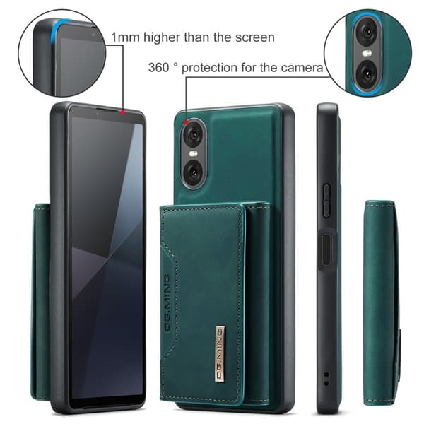 DG.MING Konstläder Plånboksfodral för Sony Xperia 10 VI - Grön
