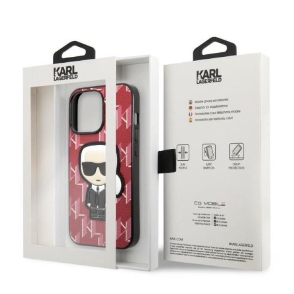 Karl Lagerfeld iPhone 13 Pro Case Monogram Iconic Patch - punainen
