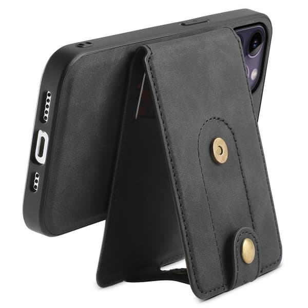 DENIOR D14 Mobilskal till iPhone 14 Pro Max Magnetiskt Läder Svart