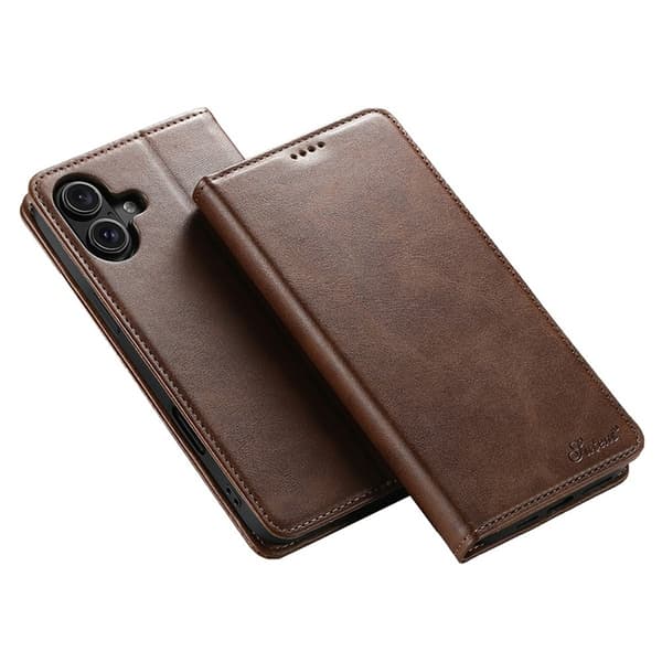 SUTENI iPhone 17 Plånboksfodral Konstläder - Brun Brun