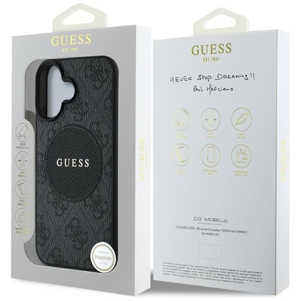 Guess Mobilskal till iPhone 16 MagSafe 4G Circle - Svart
