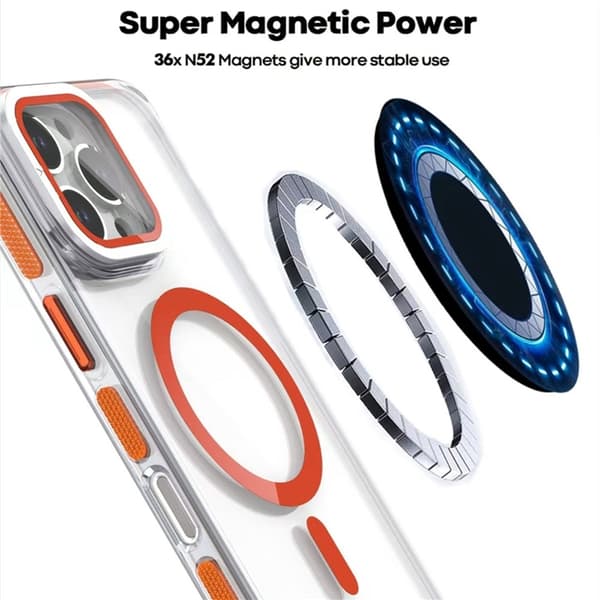Mobilskal till iPhone 16 Pro Max MagSafe Acrylic Kickstand - Orange Orange
