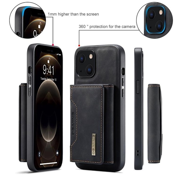DG.MING iPhone 14 Plånboksfodral M2 Detachable 2in1 - Svart Svart