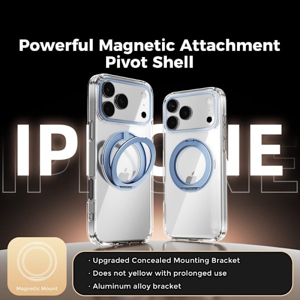 ABEEL Q-LUCK Mobilskal till iPhone 17 Pro Max Magnetisk Kickstand Blå