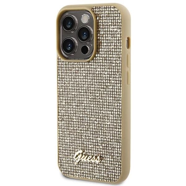 Guess Mobilskal till iPhone 15 Pro Disco Metal Script - Guld Guld