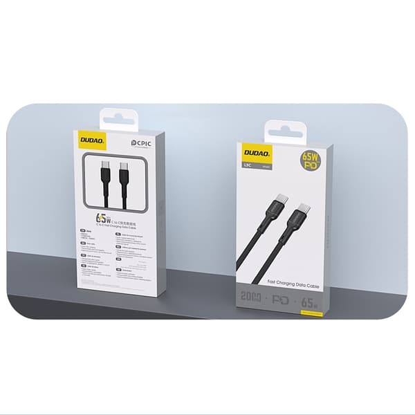 Dudao USB-C til USB-C 65W Kabel 2m L9C - Sort Svart