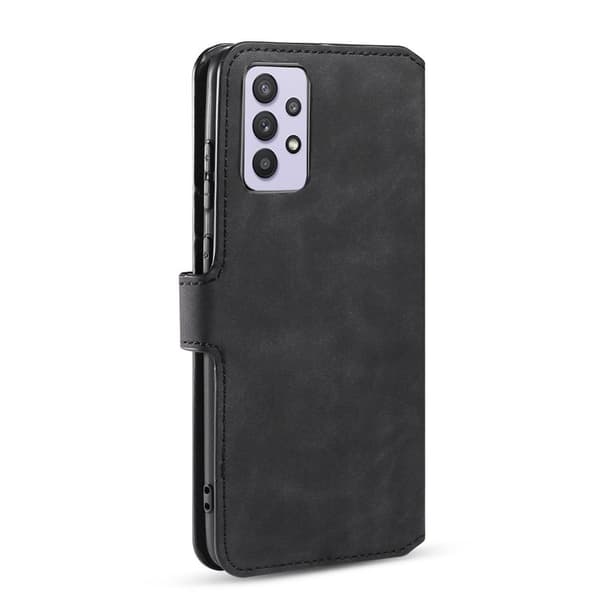 DG.MING Retro Plånboksfodral Konstläder för Samsung Galaxy A32 5G - Svart