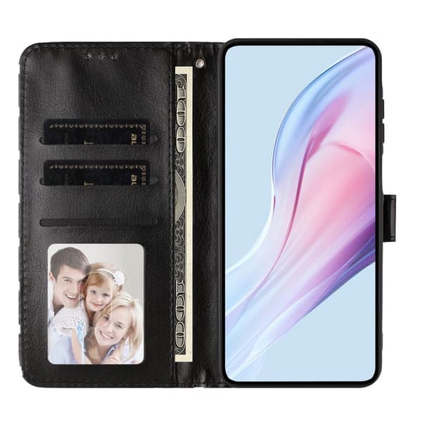 Plånboksfodral för Samsung Galaxy S26 Plus Konstläder Stativ - Svart