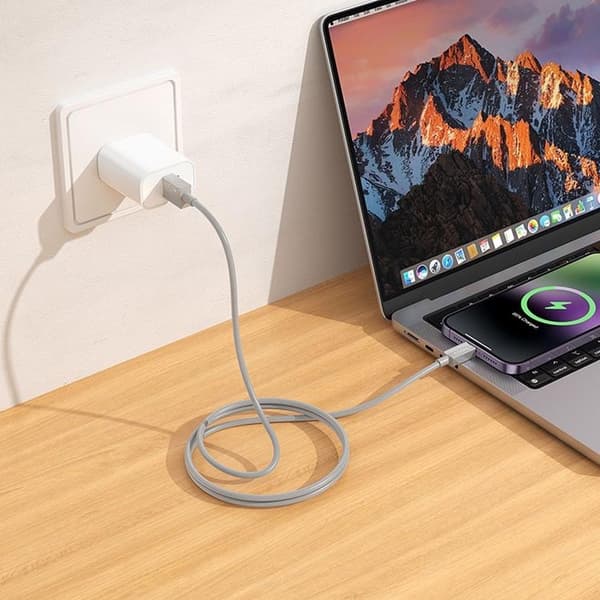 HOCO USB-A till Lightning Kabel 2.4A X107 1 m Grå Grå