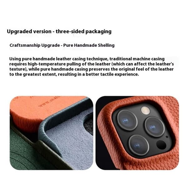 MELKCO Mobilskal till iPhone 15 Pro Max Magnetisk Äkta Läder + PC - Grön