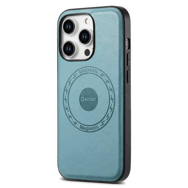 DENIOR Mobilskal till iPhone 15 Pro Max PU-läder Belagt TPU+PC - Blå