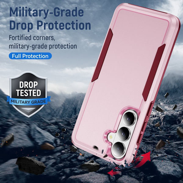 Mobilskal för Samsung Galaxy S26 Plus PC + TPU Militärklass - Rosa