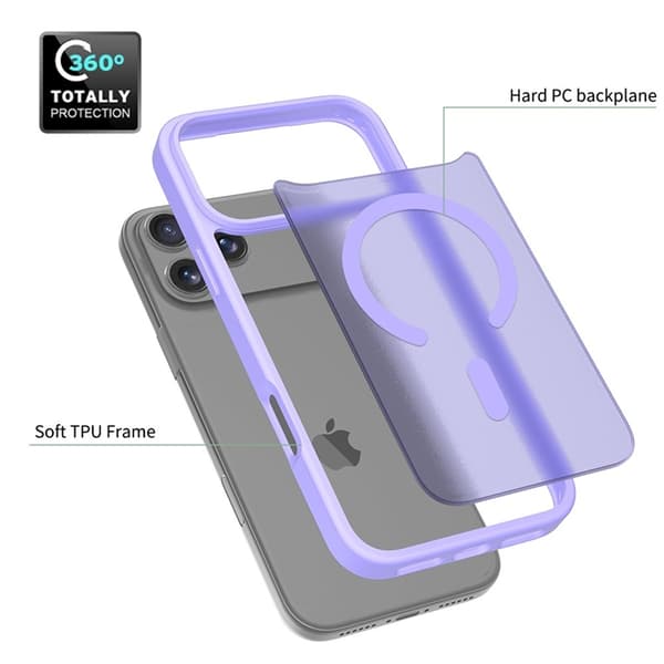 Mobilskal till iPhone 17 Pro Max MagSafe Acrylic Skin Touch - Lila Lila