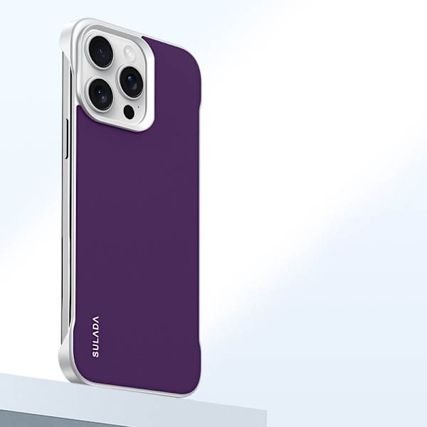 SULADA Mobilskal till iPhone 15 Pro Max Frameless PU + PC Bakcover Lila