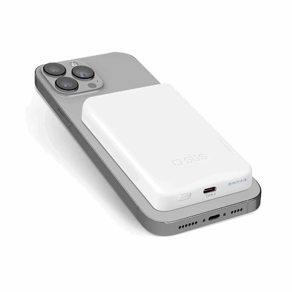 SBS MagSafe Trådlös Power Bank 5000 mAh USB-C - Vit