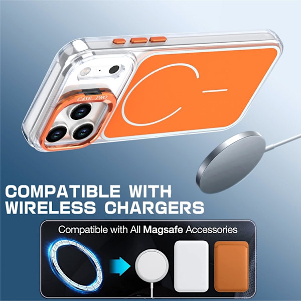 Mobilskal till iPhone 17 Pro Max MagSafe Lens Kickstand TPU + PC - Orange Orange