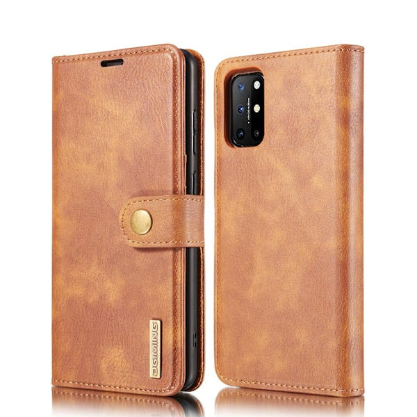 DG.MING OnePlus 8T Äkta Läder Plånboksfodral Brun