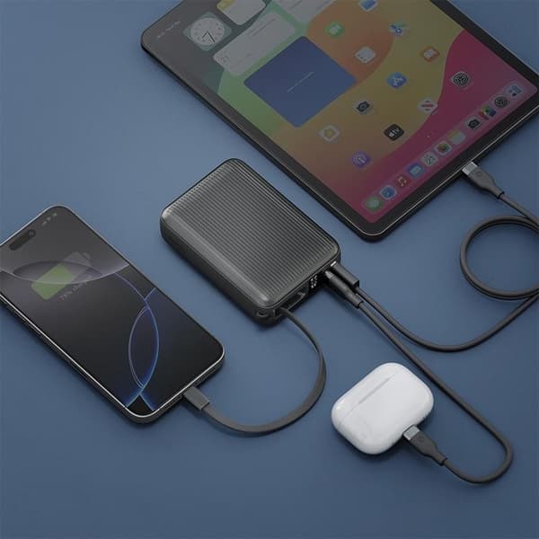 Energea PowerBank 20000mAh 45W USB-C Kabel - Grå Grå