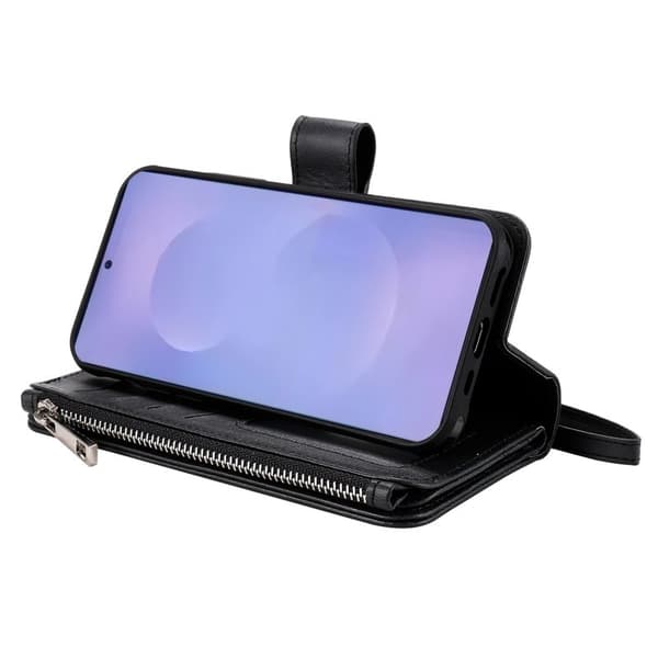 Plånboksfodral för Samsung Galaxy S26 Plus Magnetiskt Konstläder - Svart