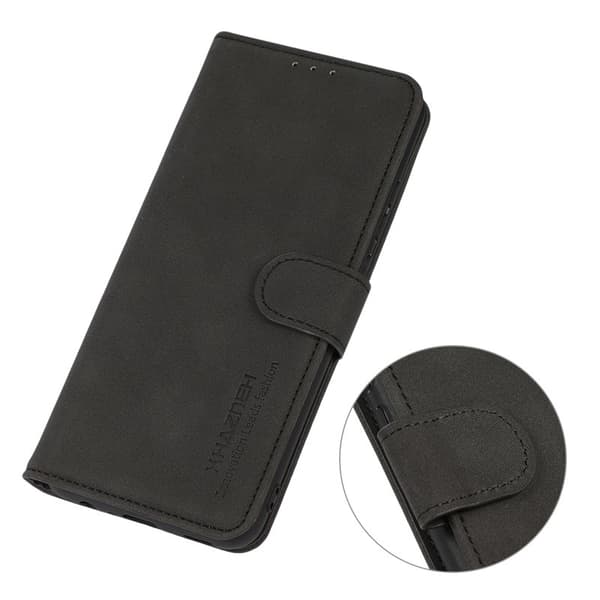 KHAZNEH Samsung Galaxy S25/S24 Plånboksfodral Anti-Scratch Konstläder - Svart
