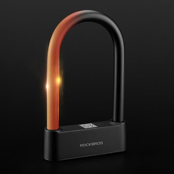Rockbros SMART Cykellås med Fingeravtrycksläsare och Bluetooth Svart