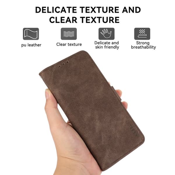 ABEEL Mobilskal till Xiaomi 17 Pro KonstLäder Folio Ställ Brun