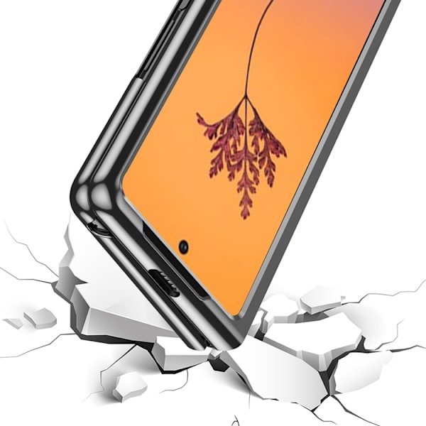 Galaxy Z Fold 4 Skal Plating Metallic Frame - Svart Svart