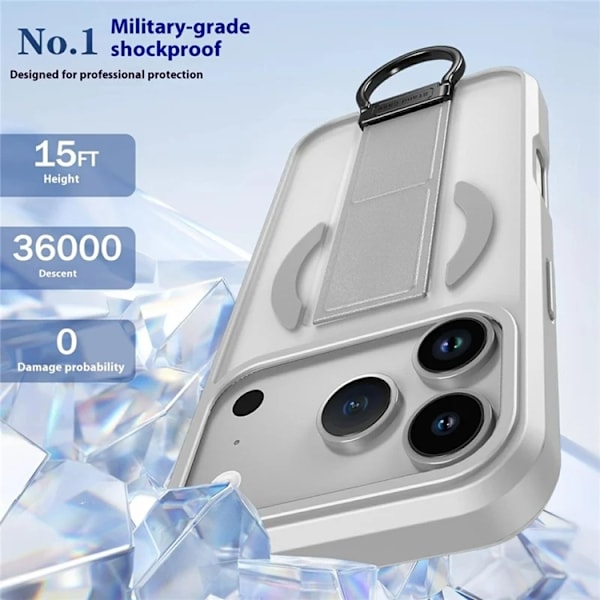 Mobilskal till iPhone 17 Pro Max Magsafe D-Ring Kickstand - Grå Grå