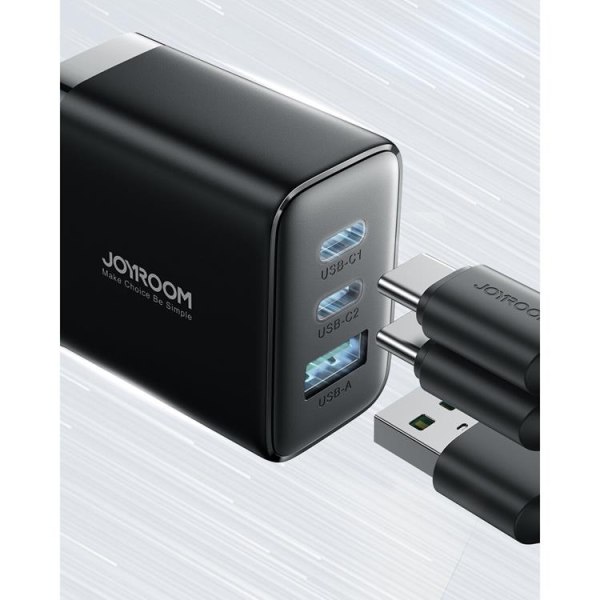 Joyroom UK vægadapter 2x USB-C/USB-A 32W - Sort