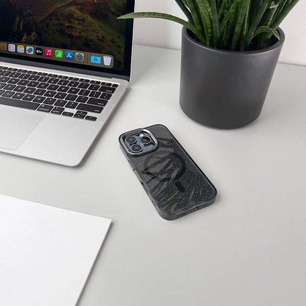 Telefontaske til iPhone 17 Pro MagSafe Glitter - Sort Svart