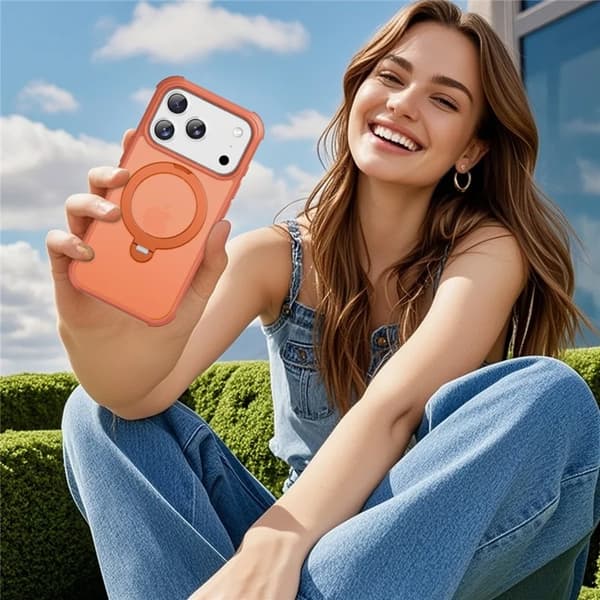 Mobilskal till iPhone 17 Pro MagSafe Kickstand TPU + PC - Orange Orange