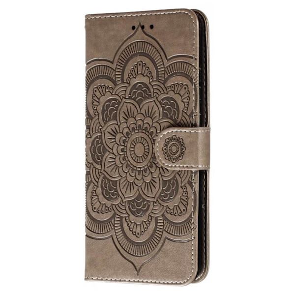 Samsung Galaxy S26 Plånboksfodral Konstläder Mandala Tryck - Grå