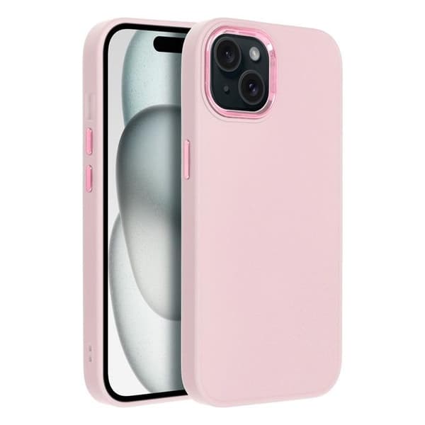 Telefontaske til iPhone 15 Ramme - Lyserød Rosa