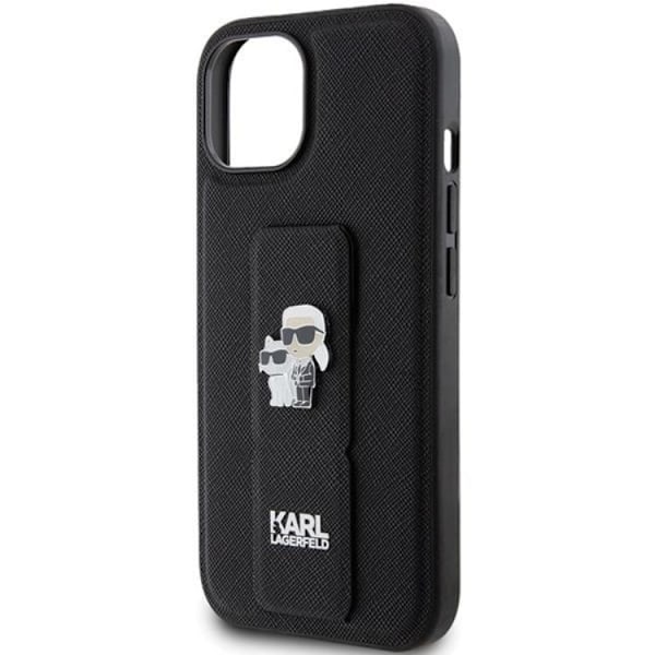 Karl Lagerfeld iPhone 15/14 Plus Mobilskal Gripstand Pins Svart