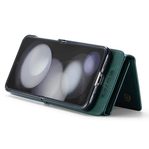 DG.MING Samsung Galaxy Z Flip5 Konstläder Plånboksfodral Grön