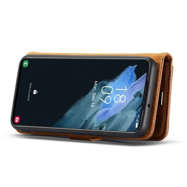 DG.MING Galaxy S23+ Plånboksfodral i Äkta läder med Ställ - Brun