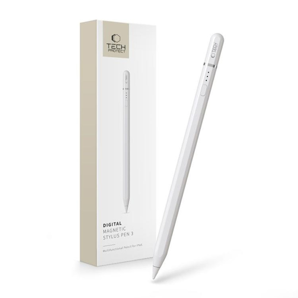 Tech-Protect Digital Magnetic Stylus Penna "3" iPad - Vit Vit