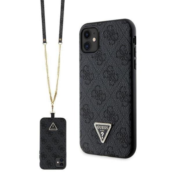 Guess iPhone 11/XR Mobilskal Crossbody Metall Logo - Svart Svart