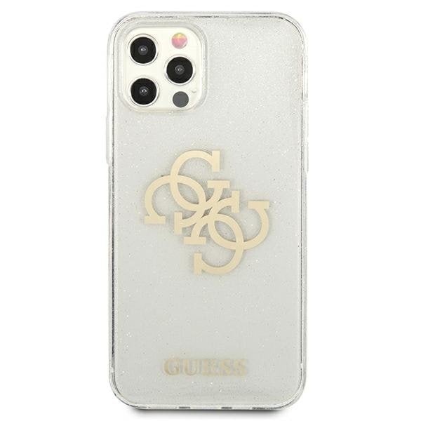 Guess iPhone 12 Pro Max Skal Glitter Logo - Läpinäkyvä Transparent