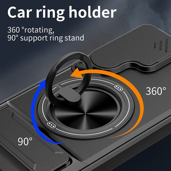 Mobilskal till Galaxy S26/S26 Pro med Camera Lens Slider Ringhållare - Orange Orange