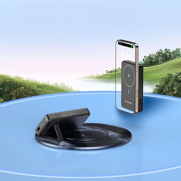 Wozinsky Qi2 Powerbank 10000mAh 22.5W 1xUSB-C 1xUSB-A - Sort Svart